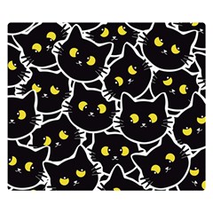 Cat Pattern Pet Drawing Eyes Two Sides Premium Plush Fleece Blanket (kids Size) by Maspions