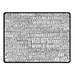Kiss me before world war 3 typographic motif pattern Two Sides Fleece Blanket (Small)