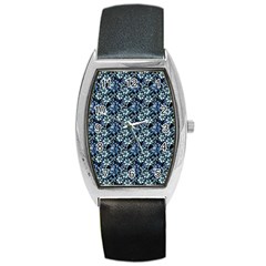 Blue Roses 1 Blue Roses 2 Barrel Style Metal Watch