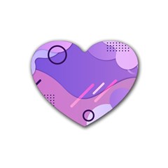 Colorful Labstract Wallpaper Theme Rubber Coaster (heart)