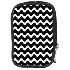 Wave Pattern Wavy Halftone Compact Camera Leather Case