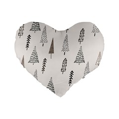 Christmas Tree Trees Nature Standard 16  Premium Flano Heart Shape Cushions