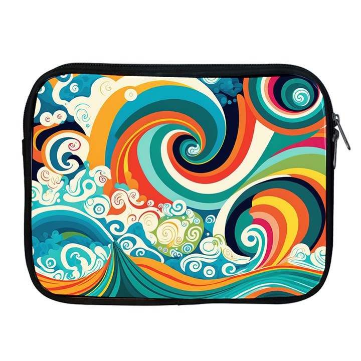 Waves Ocean Sea Abstract Whimsical Apple iPad 2/3/4 Zipper Cases