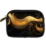 Abstract Gold Wave Background Digital Camera Leather Case Front