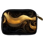 Abstract Gold Wave Background Digital Camera Leather Case Back