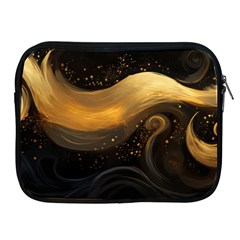 Abstract Gold Wave Background Apple Ipad 2/3/4 Zipper Cases