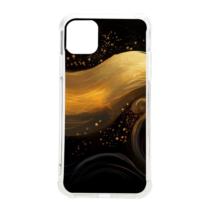 Abstract Gold Wave Background iPhone 11 Pro Max 6.5 Inch TPU UV Print Case