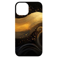 Abstract Gold Wave Background Iphone 14 Black Uv Print Case by Maspions