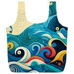 Waves Wave Ocean Sea Abstract Whimsical Full Print Recycle Bag (XL)