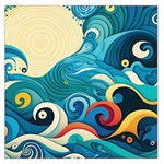 Waves Wave Ocean Sea Abstract Whimsical Square Satin Scarf (36  x 36 )