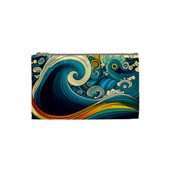 Waves Ocean Sea Abstract Whimsical Art Cosmetic Bag (small)