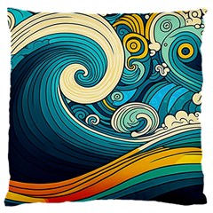 Waves Ocean Sea Abstract Whimsical Art 16  Baby Flannel Cushion Case (two Sides)