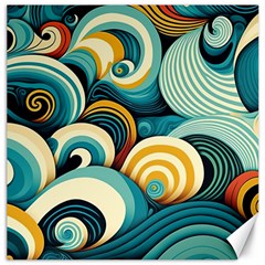 Wave Waves Ocean Sea Abstract Whimsical Canvas 12  X 12 