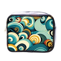 Wave Waves Ocean Sea Abstract Whimsical Mini Toiletries Bag (one Side) by Maspions