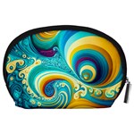 Abstract Waves Ocean Sea Whimsical Accessory Pouch (Large) Back