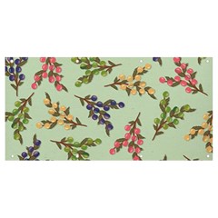 Berries Flowers Pattern Print Banner And Sign 8  X 4 