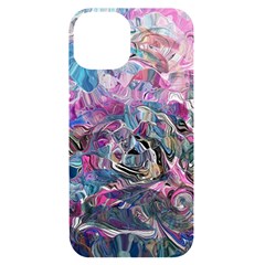 Pink Swirls Blend  Iphone 14 Black Uv Print Case by kaleidomarblingart