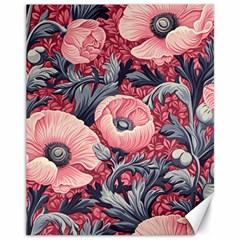 Vintage Floral Poppies Canvas 11  X 14  by Grandong