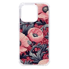 Vintage Floral Poppies Iphone 14 Pro Tpu Uv Print Case by Grandong