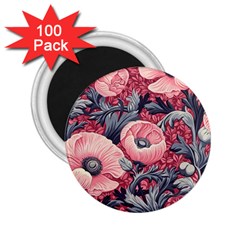 Vintage Floral Poppies 2 25  Magnets (100 Pack) 