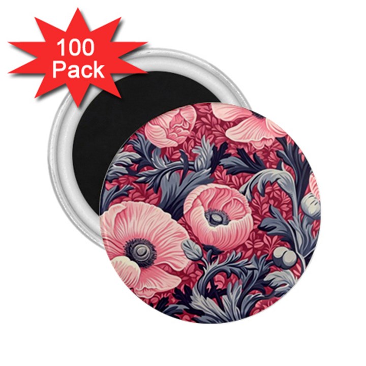 Vintage Floral Poppies 2.25  Magnets (100 pack) 