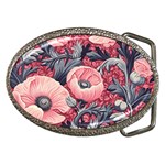 Vintage Floral Poppies Belt Buckles Front