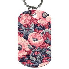Vintage Floral Poppies Dog Tag (one Side)