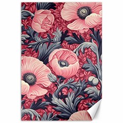 Vintage Floral Poppies Canvas 12  X 18  by Grandong