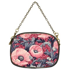 Vintage Floral Poppies Chain Purse (two Sides)