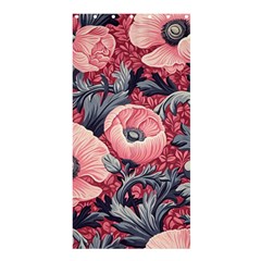 Vintage Floral Poppies Shower Curtain 36  X 72  (stall) 