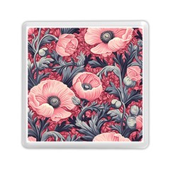 Vintage Floral Poppies Memory Card Reader (square)