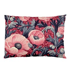Vintage Floral Poppies Pillow Case (two Sides)