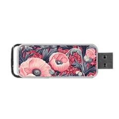 Vintage Floral Poppies Portable Usb Flash (two Sides)