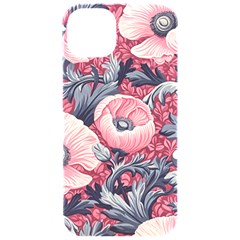 Vintage Floral Poppies Iphone 15 Pro Black Uv Print Pc Hardshell Case by Grandong