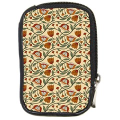 Floral Design Compact Camera Leather Case