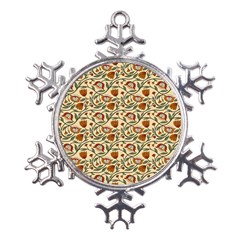 Floral Design Metal Large Snowflake Ornament by designsbymallika