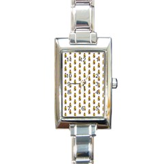 Teddy Pattern Rectangle Italian Charm Watch by designsbymallika