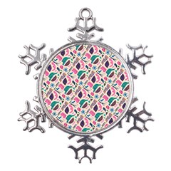 Multi Colour Pattern Metal Large Snowflake Ornament by designsbymallika