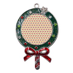 Summer Watermelon Pattern Metal X mas Lollipop With Crystal Ornament by designsbymallika