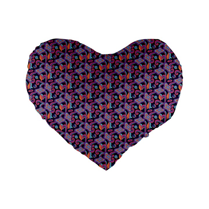 Trippy Cool Pattern Standard 16  Premium Flano Heart Shape Cushions