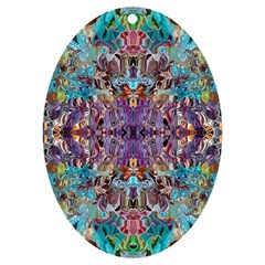 Amethyst On Turquoise Uv Print Acrylic Ornament Oval