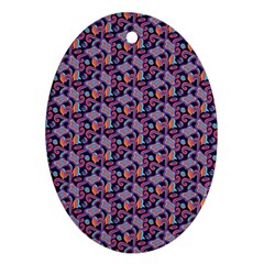 Trippy Cool Pattern Oval Ornament (two Sides)