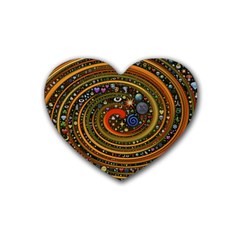 Swirl Vortex Emoji Cyclone Motion Art Rubber Heart Coaster (4 Pack)