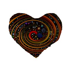 Swirl Vortex Emoji Cyclone Motion Art Standard 16  Premium Flano Heart Shape Cushions