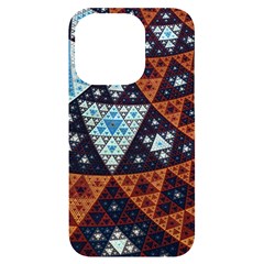 Fractal Triangle Geometric Abstract Pattern Iphone 14 Pro Black Uv Print Case by Cemarart