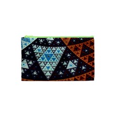 Fractal Triangle Geometric Abstract Pattern Cosmetic Bag (xs)