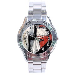 Abstract  Stainless Steel Analogue Watch