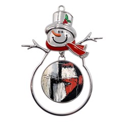 Abstract  Metal Snowman Ornament