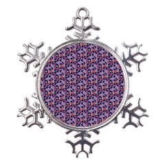 Trippy Cool Pattern Metal Large Snowflake Ornament by designsbymallika