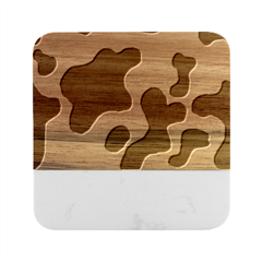 Cow Pattern Marble Wood Coaster (square)